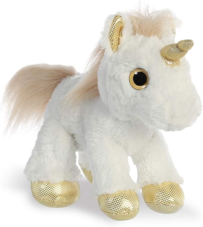 aurora world 60856 sparkle tales star 独角兽软玩具,金色,12 英寸
