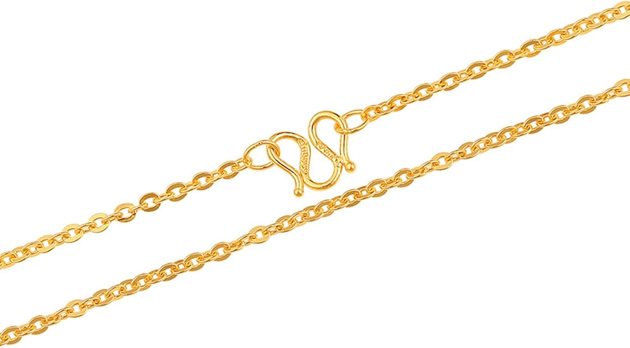 hgc 皇金臣 万足金9999项链o字链纯金女士黄金项链