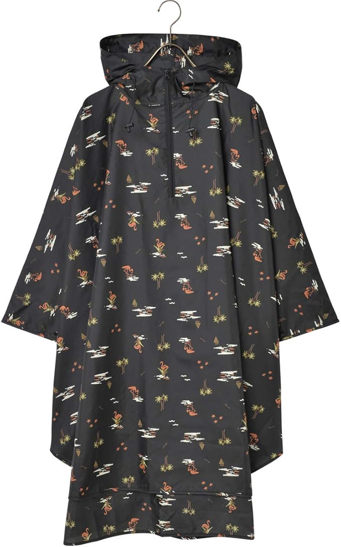 nifty colors 雨衣 火烈鸟 雨披 黑色 均码 155-175厘米