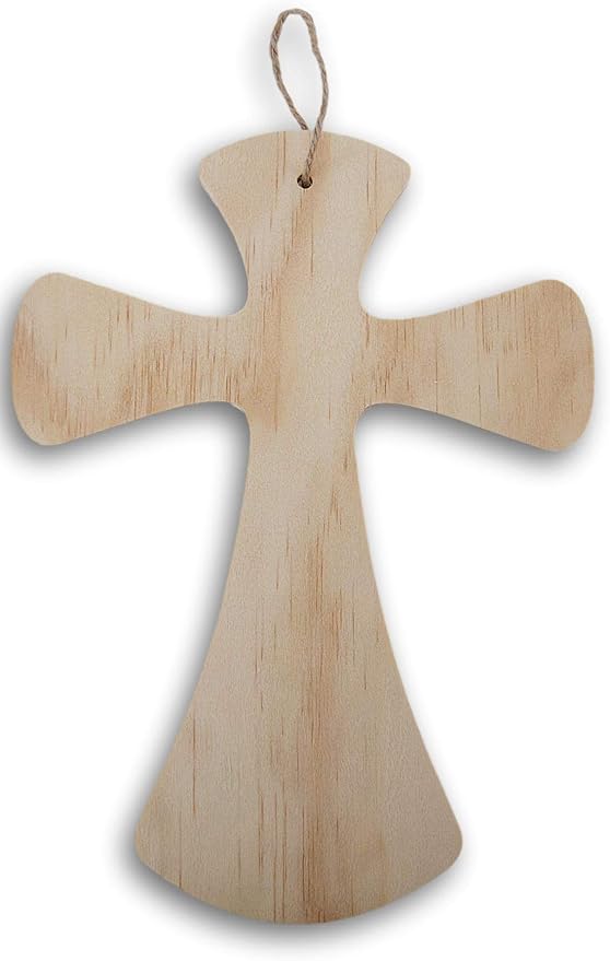 crafter's square 未上色木质悬挂十字架墙壁装饰 - 9.