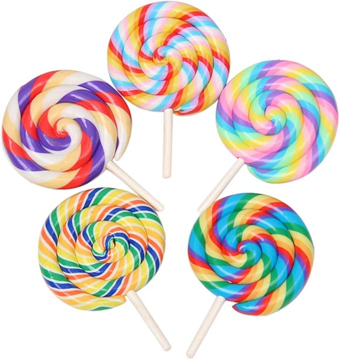 nuobesty 5 件粘土棒糖魅力可爱糖果装饰漩涡棒棒糖 diy 钥匙链工艺品