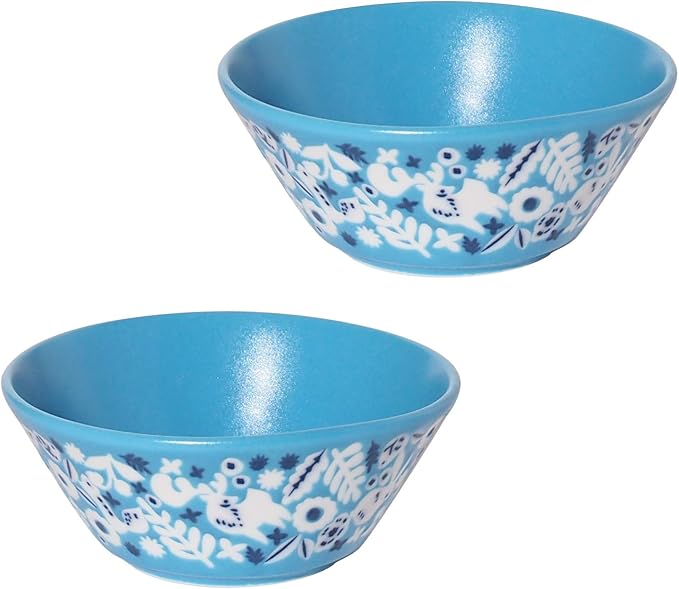 minorutouki 小碗 kukka 水蓝色 直径10.5cm 轻量碗 2个装