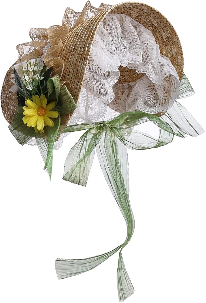 女孩女士维多利亚时代帽子茶会帽蕾丝太阳帽