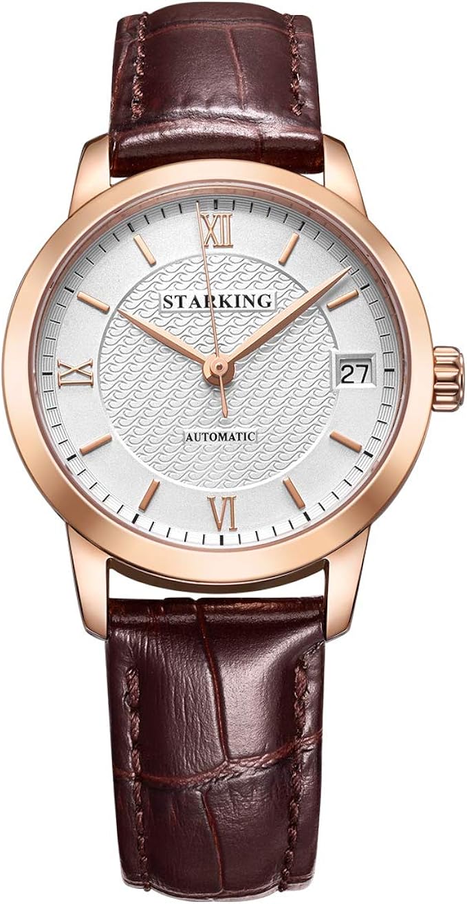 starking 手表女式皮革 al0185 酒红色自上链自动不锈钢防水