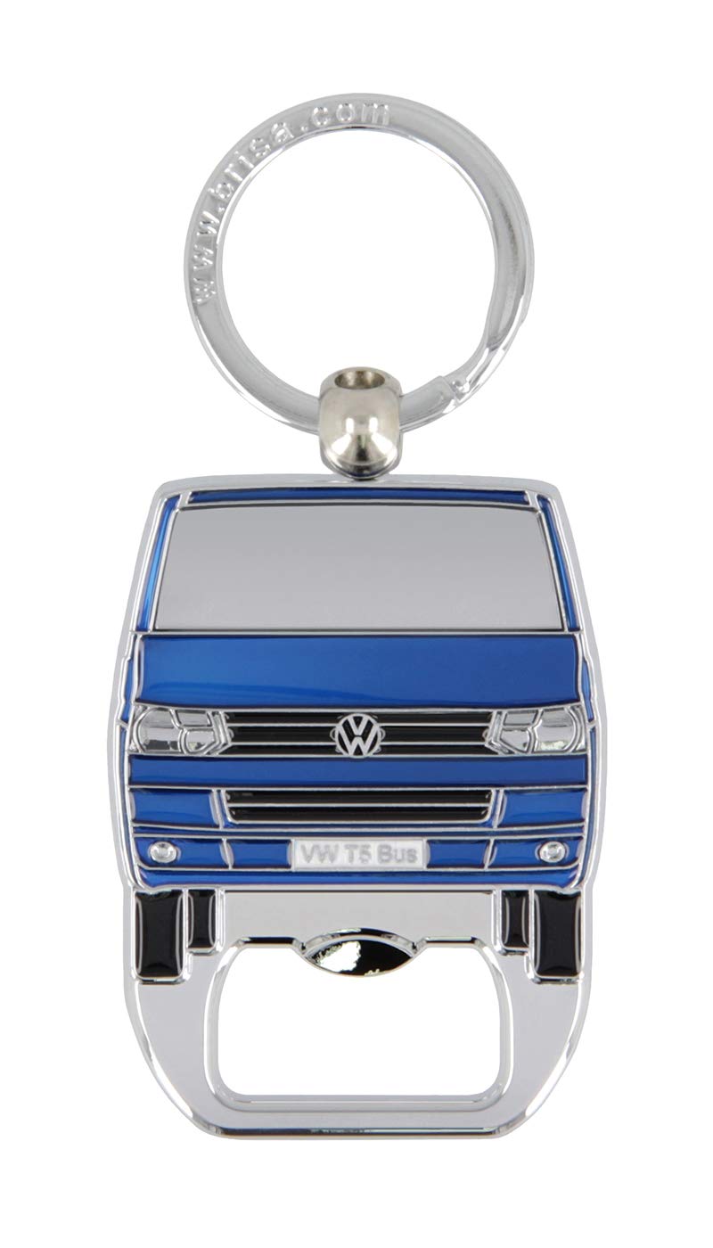 BRISA VW Collection - Volkswagen T5 Bulli Bus Key Chain with Bottle Opener, Blister package (blue)