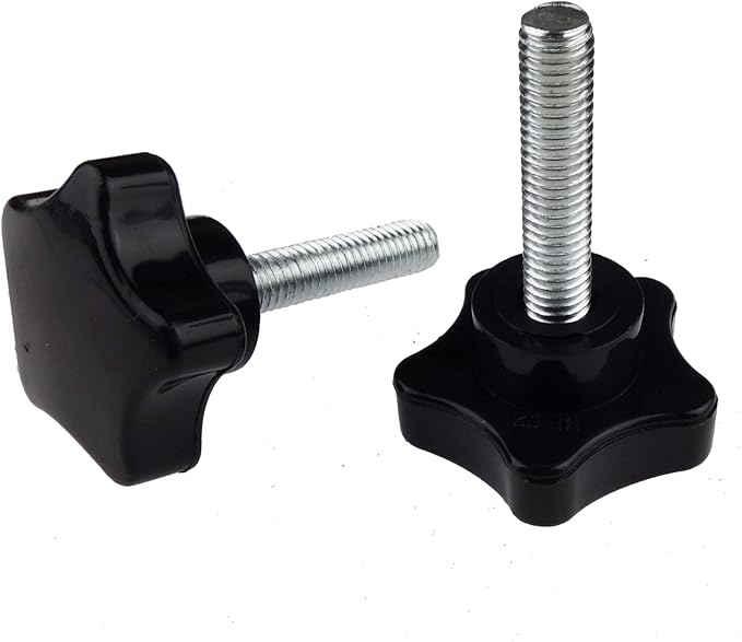 kasteco 2 件装黑色 8 毫米 (m8) 螺纹替换星形手动拧紧螺丝 (m8 x 35