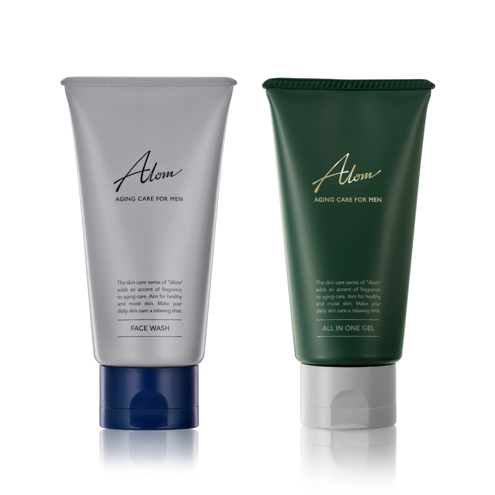 Alom Men's Facial Cleanser & All-in-one Gel Skincare Set Refreshing Men's Facial Cleanser Foam Cosmetic Aging Care prevents sebum stains that leave marks on the skin