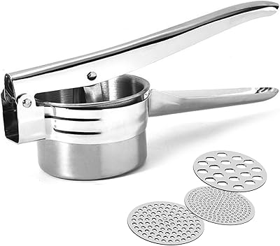spetzle-/ 土豆榨汁机 不锈钢 - 压榨机 土豆捣碎器 带长手柄 & 3