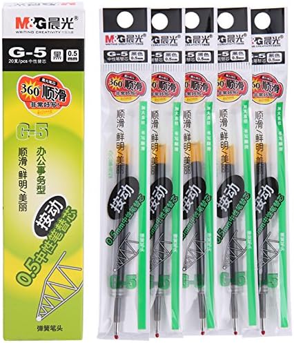 m&g 晨光 g-5 中性笔芯 按动笔芯(黑色)20支/盒