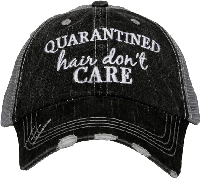 katydid 女士刺绣 quaratined hair dont care 做旧棒球帽灰色