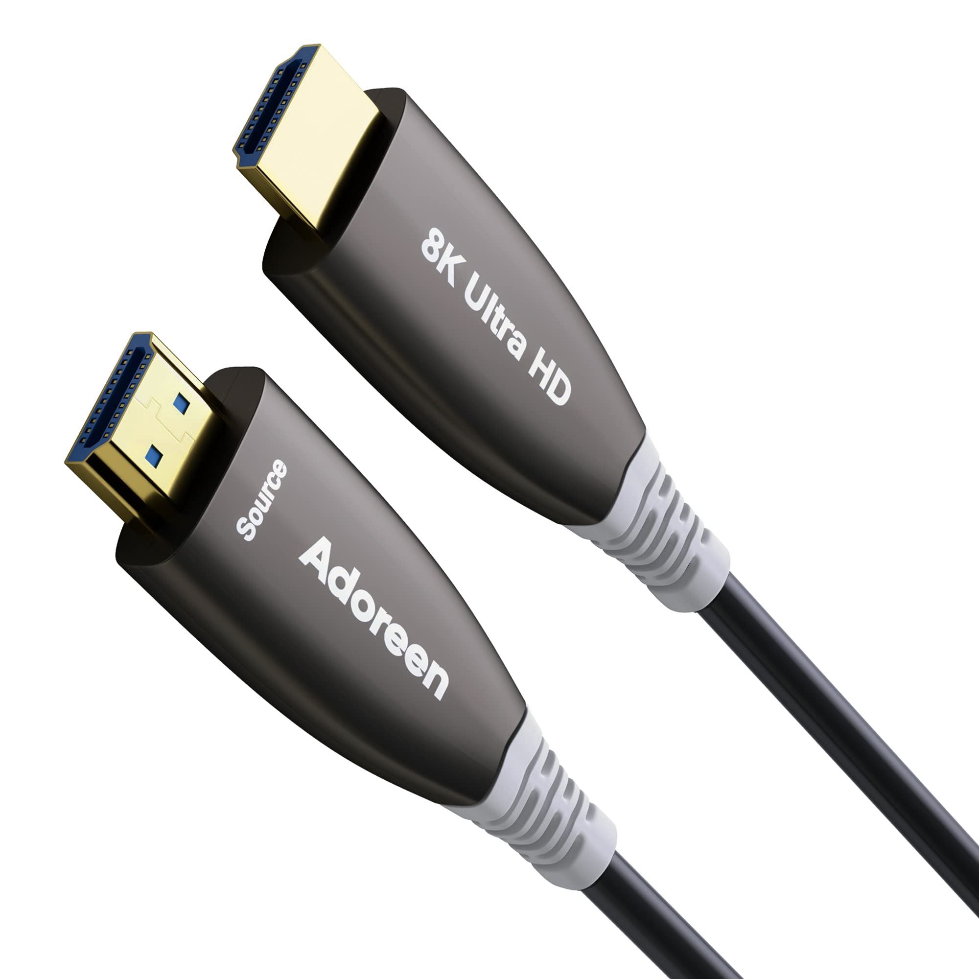 8K fiber HDMI cable 20 ft,Adoreen Ultra HD 48Gbps 2.1 cable (20 ft -100 ft), active fiber HDMI cable, for 8K@60Hz 4K@120Hz dynamic HDR ARC HDCP2.2 4:4 3D, compatible with PS5/PS4,Xbox,Roku Apple TV
