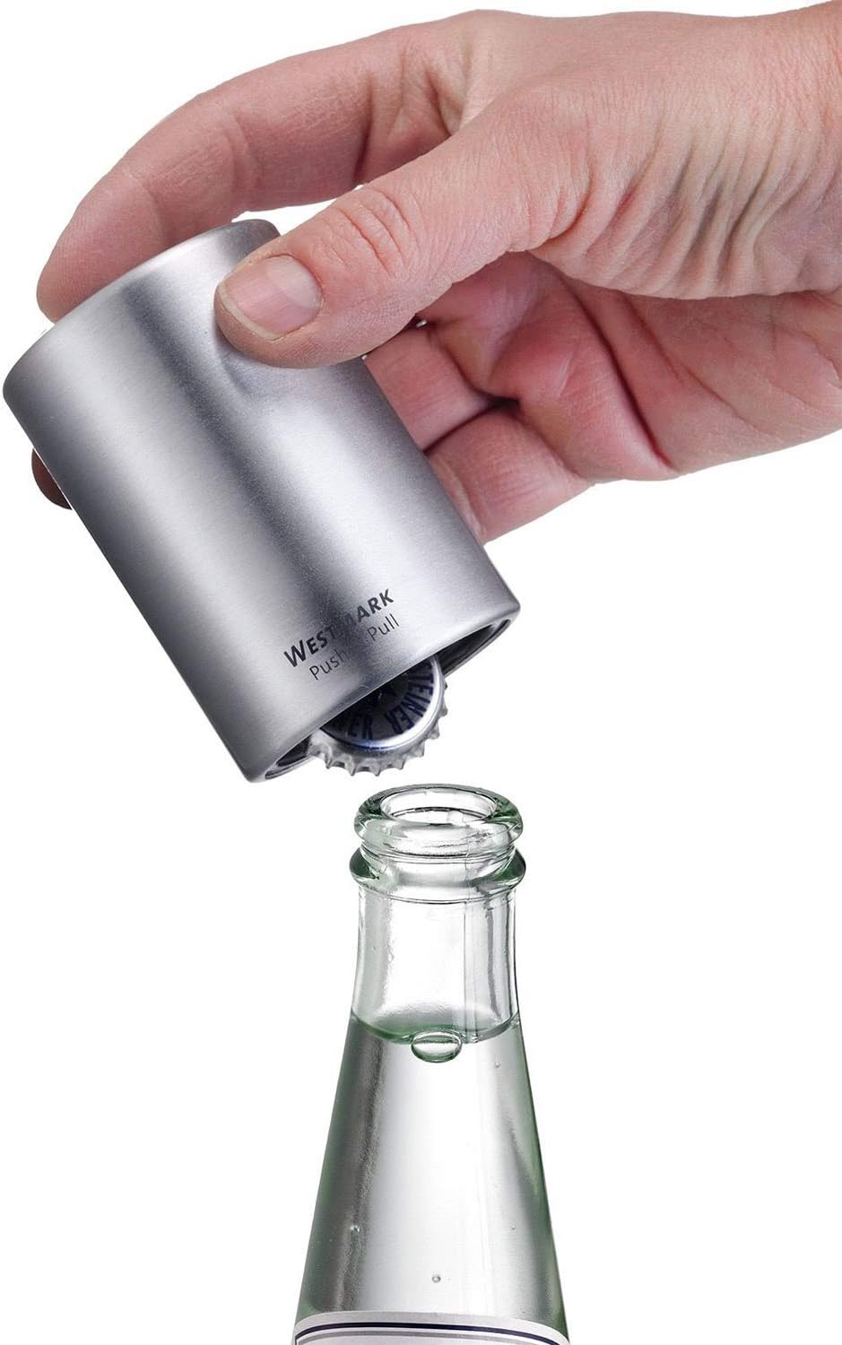 Westmark 自动开瓶器 胶囊铲用于打开瓶瓶子拉丝铝推拉式银色5 3 X 5 3 X 8 厘米 Westmark 亚马逊中国 厨具