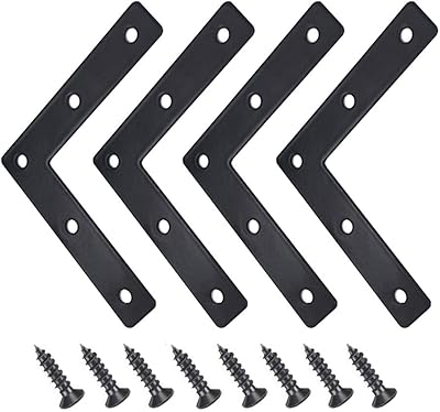 20 件黑色 l 形拐角支架,不锈钢 90 度角 l 形支架,80 毫米 x 80 毫米