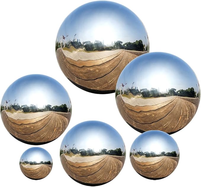 calormixs 闪亮不锈钢凝视球,6 个直径 2-5.9 英寸(约 5.1-15.