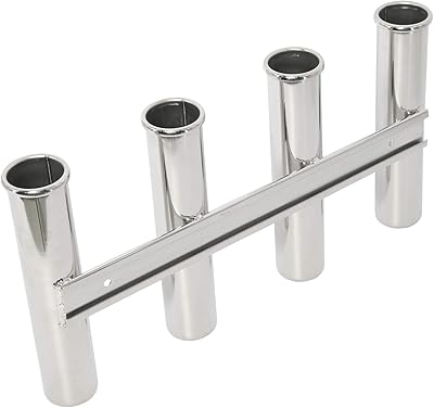 xeternity-made 4 管壁挂式 316 不锈钢鱼竿支架钓鱼架适用于船舶游艇