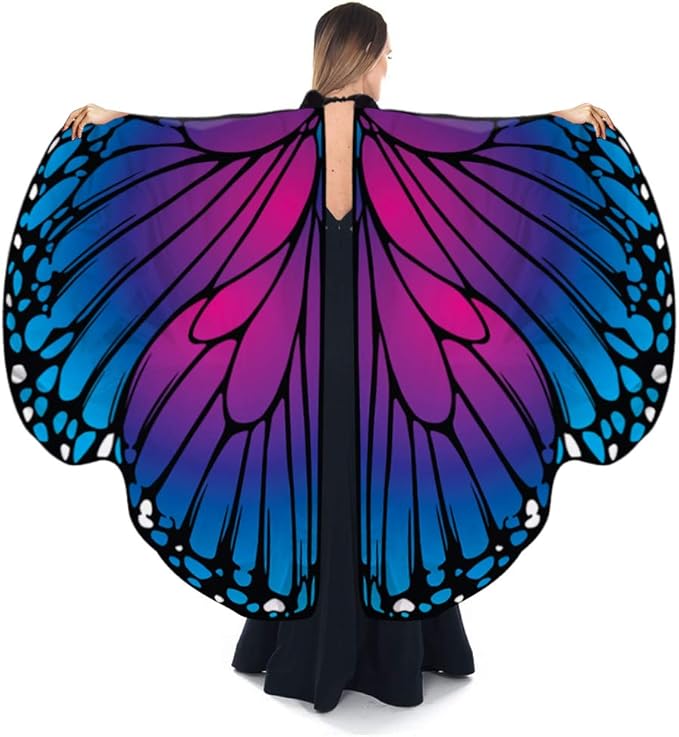 wirester 蝴蝶翅膀服装披肩万圣节圣诞派对活动节日