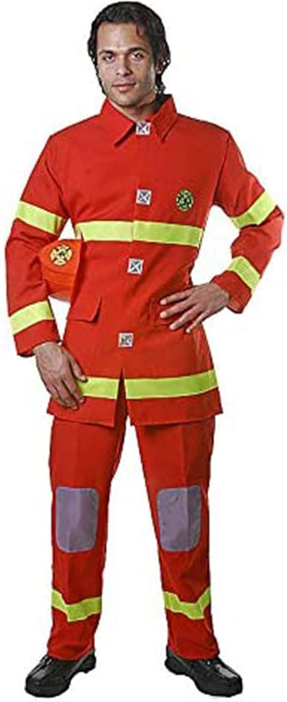 装扮美国成人红色消防员