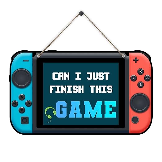 gaming zone 木质标牌牌匾 - can i just finish this game,复古游戏