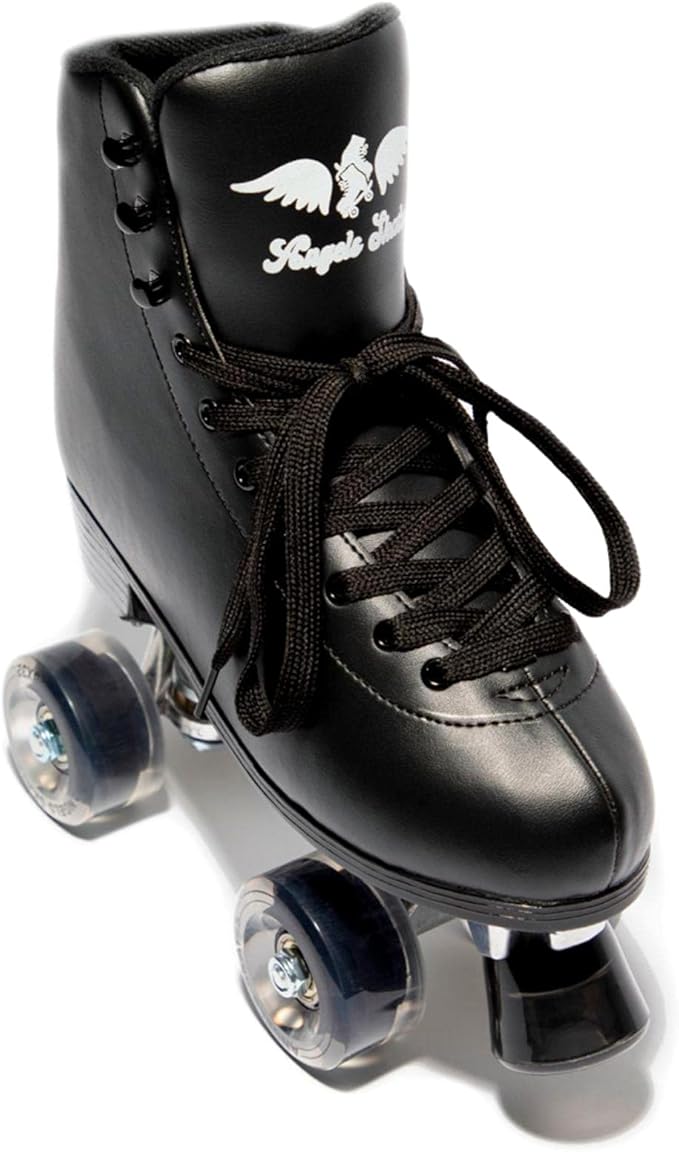angels skates 儿童和女式溜冰鞋 - 优质 pu 皮革四轮溜冰鞋 - 可调节