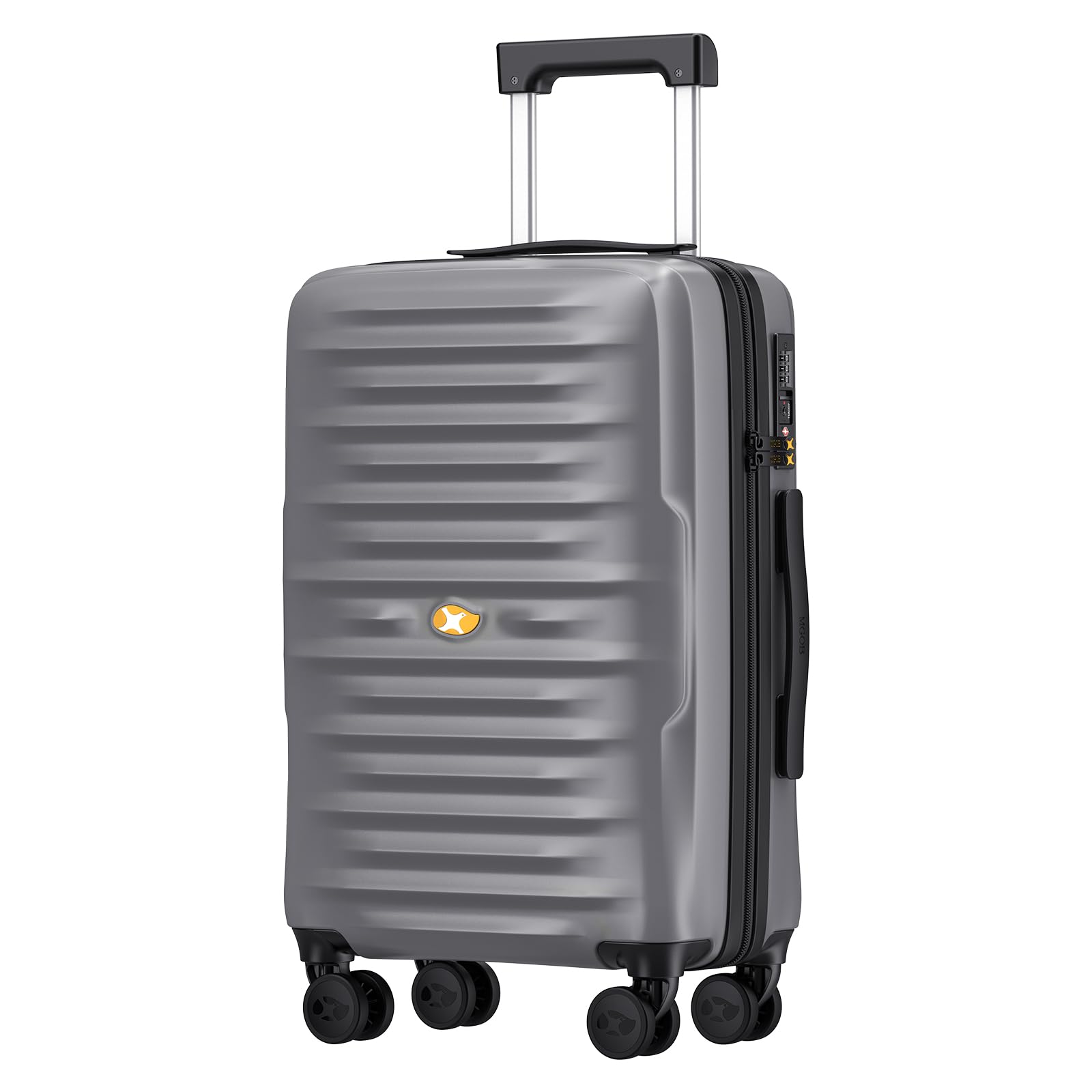 MGOB carry on luggage - Hard shell luggage with universal wheels and TSA lock, airline approved for men and women, silver, S (20in_carry on), Hard shell luggage with rotating wheels