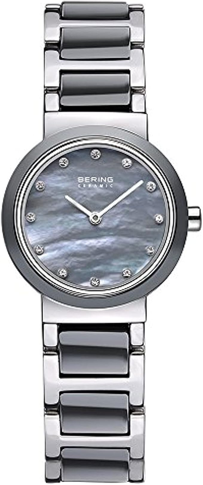 bering 丹麦品牌 陶瓷系列 女士手表 时尚简约防水陶瓷女表 镶钻钢带