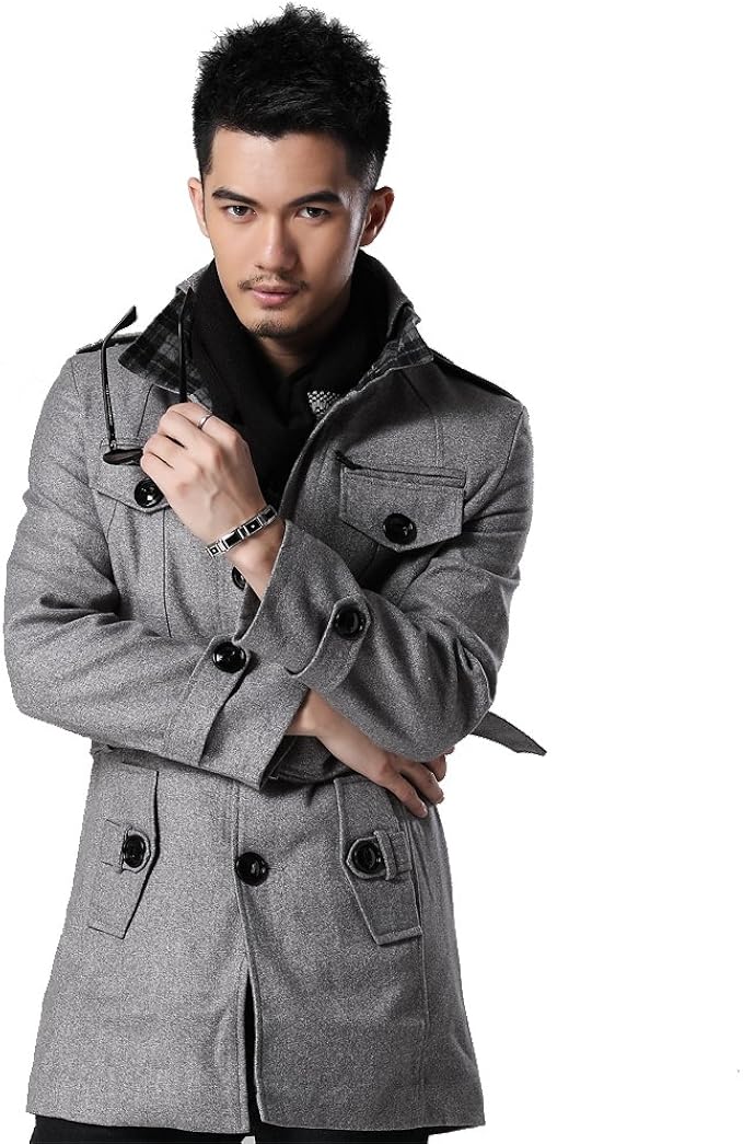 konki 康楷 2013新款秋冬男装 毛呢大衣外套 男士羊毛呢子大衣男中长