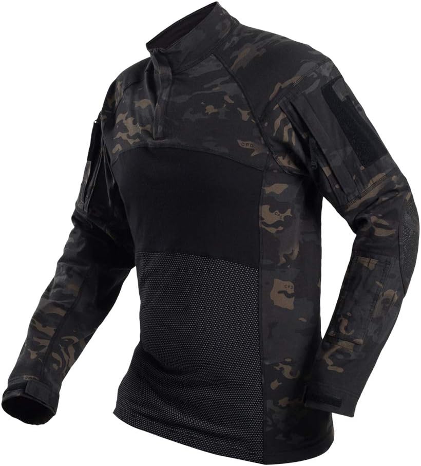 h world shopping 男式战术战斗狩猎*长袖衫 带拉链 mcbk