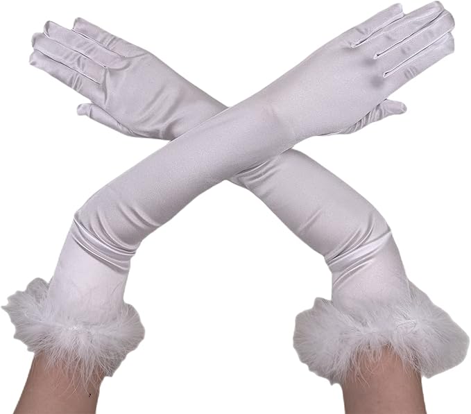 aniler 女式长歌剧派对 20 世纪 20 年代缎面弹性肘长手套