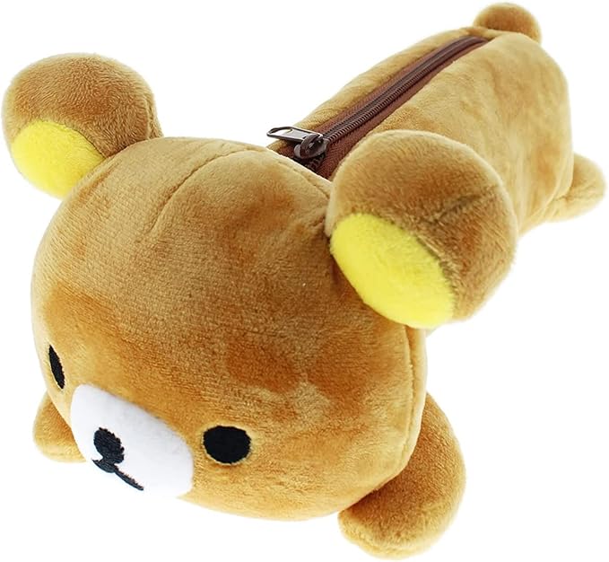 rilakkuma 毛绒铅笔盒 | 学生笔盒 | 轻松熊文具用品 | 返校盒 | 文具