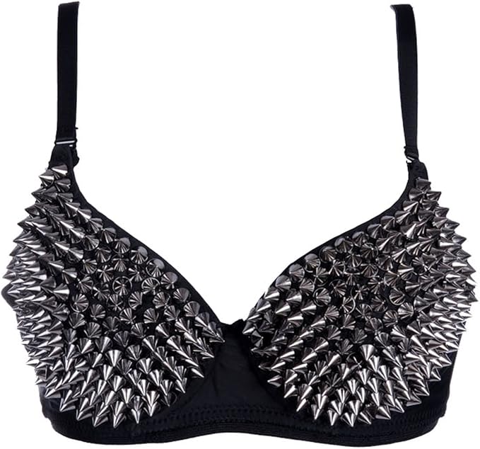 alivila.y 时尚金属尖头朋克哥特胸罩俱乐部装