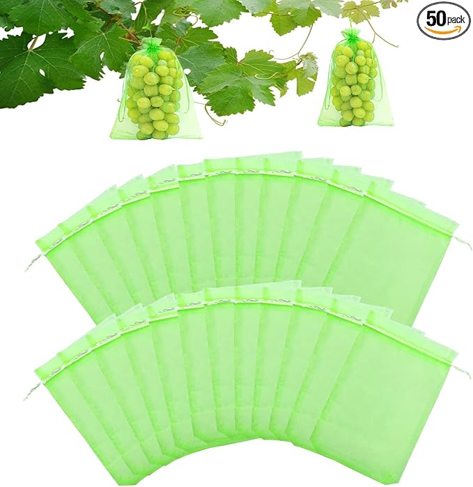 葡萄保护袋,50 个葡萄保护袋,*葡萄保护袋,带抽绳水果保护袋,用于保护