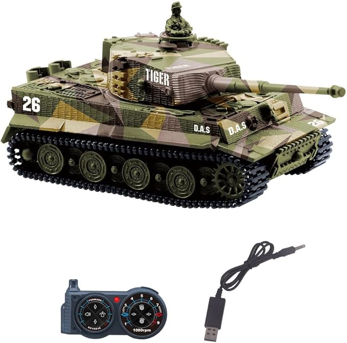 4g 遥控坦克迷你遥控坦克带 usb 充电器电缆 1:72 德国老虎 i 带声音