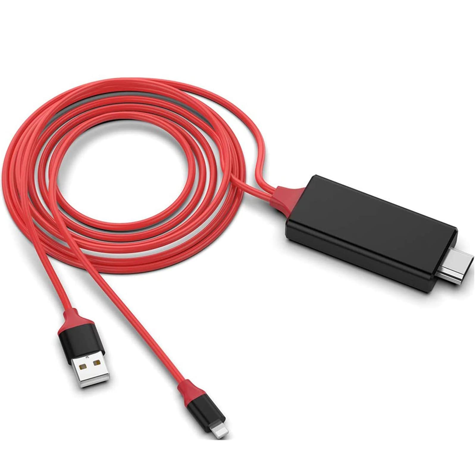 [Apple MFi certified] Lightning to HDMI Adapter cable,1080P HDTV 4K Digital AV syncing Audio and Video connector cable for iPhone 14/13 pro max/XR/XS/8 iPad Pro Air Mini iPod to TV/ Projector/Monitor 