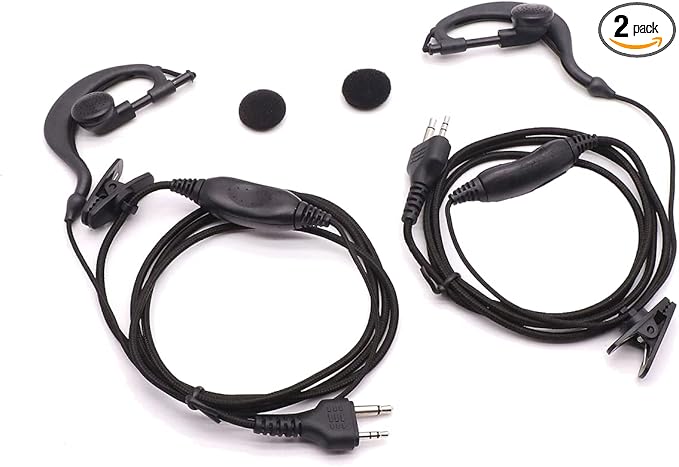 2 件装 G 形无线电耳机替换件 适用于 Midland GMRS 型号 AVPH3 AVP-1 GXT1000 GX