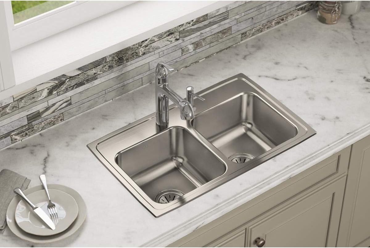 Elkay Lustertone Classic Lr291 等于双碗插入式不锈钢水槽 亚马逊中国 家居装修