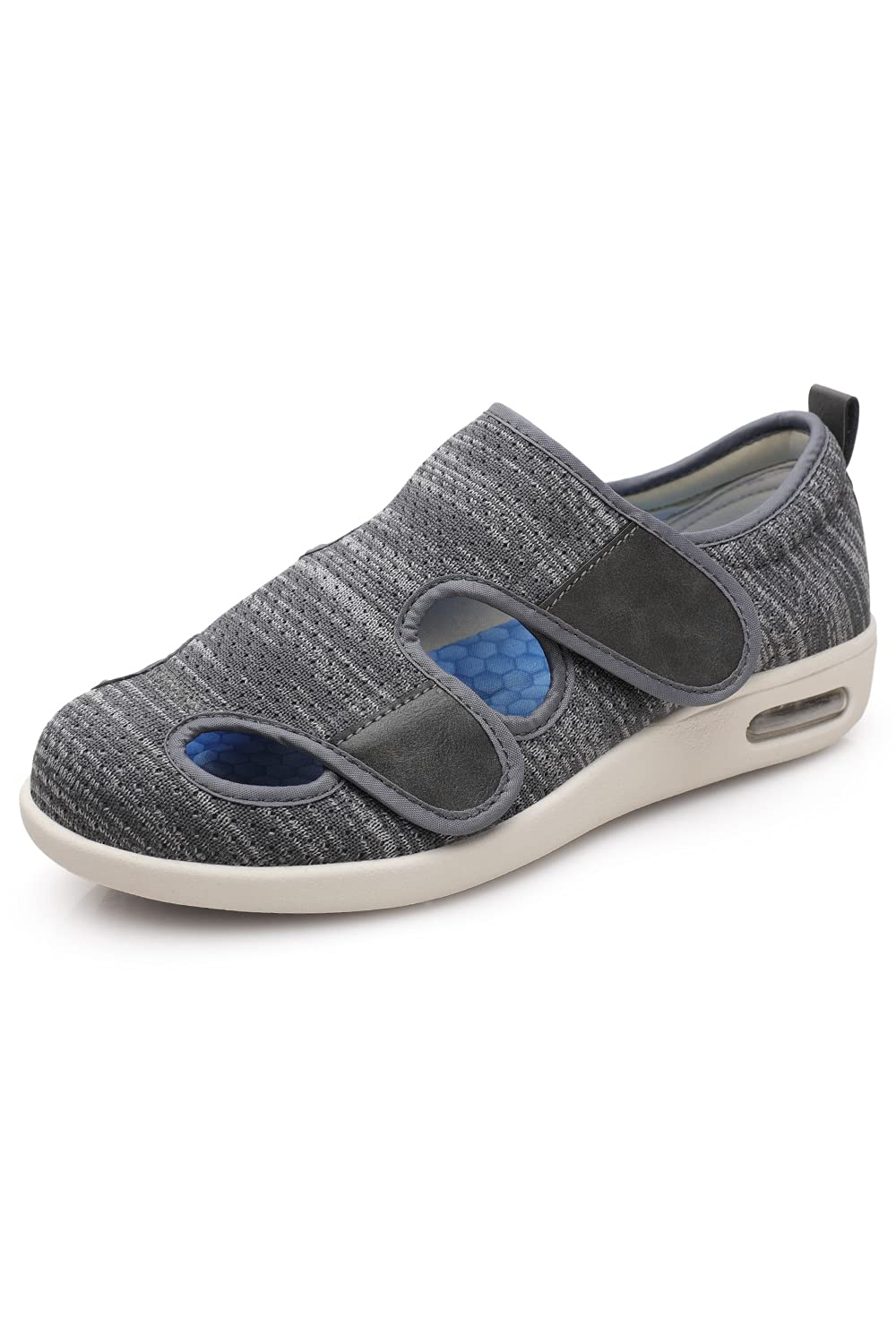 ZUMEIJIA Women's * Shoes Women's Casual Velcro Adjustable Walking Shoes Wide shoes for the elderly * foot non-slip air cushion bottom added fat and widened