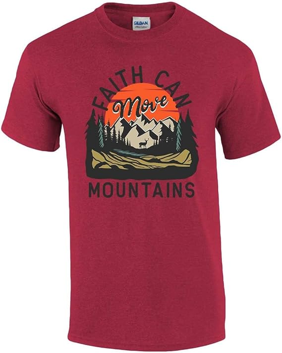 faith can move mountains scenic view 男式基督教短袖 t 恤图案 t