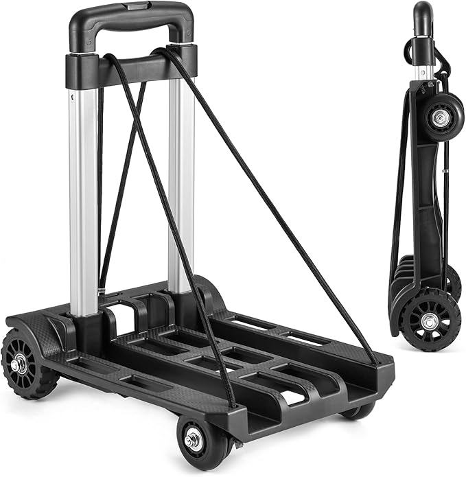 2 千克)小型可折叠手推车,带 4 个轮子,小型便携式多莉,适合旅行,移动