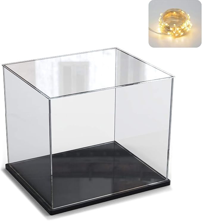 elepure 透明亚克力陈列柜台组装台面盒储物立方体收纳盒防尘保护陈列