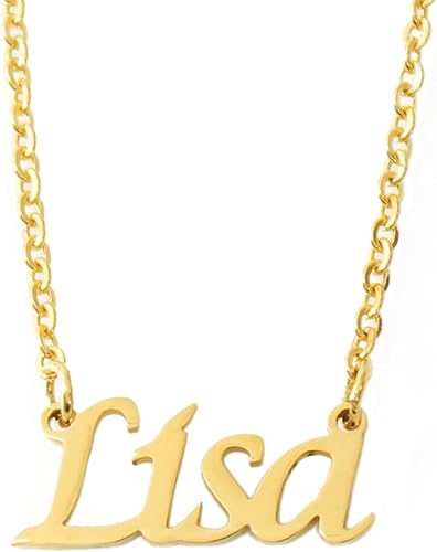Lisa 名字项链 18 克拉镀金 珠宝首饰 亚马逊中国