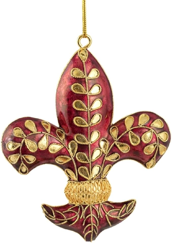 value arts cloisonne 鸢尾花装饰品,铜色珐琅10.16 cm x 8.