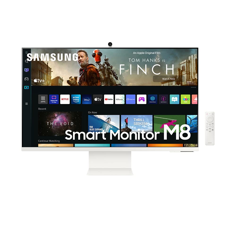 Samsung M8 Series inch 4K Ultra HD smart display and streaming TV with slim webcam, PC free experience, Netflix, HBO, Prime VOD, Apple Airplay, WiFi, BT, built-in speaker (LSBM80UNXGO)