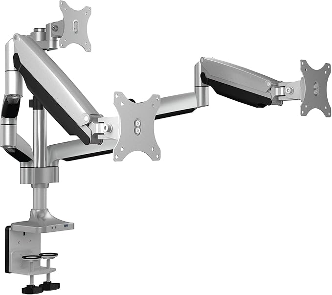 适用于 3 个显示器(7 千克),可调节,可旋转,倾斜,电线导向,夹紧固定