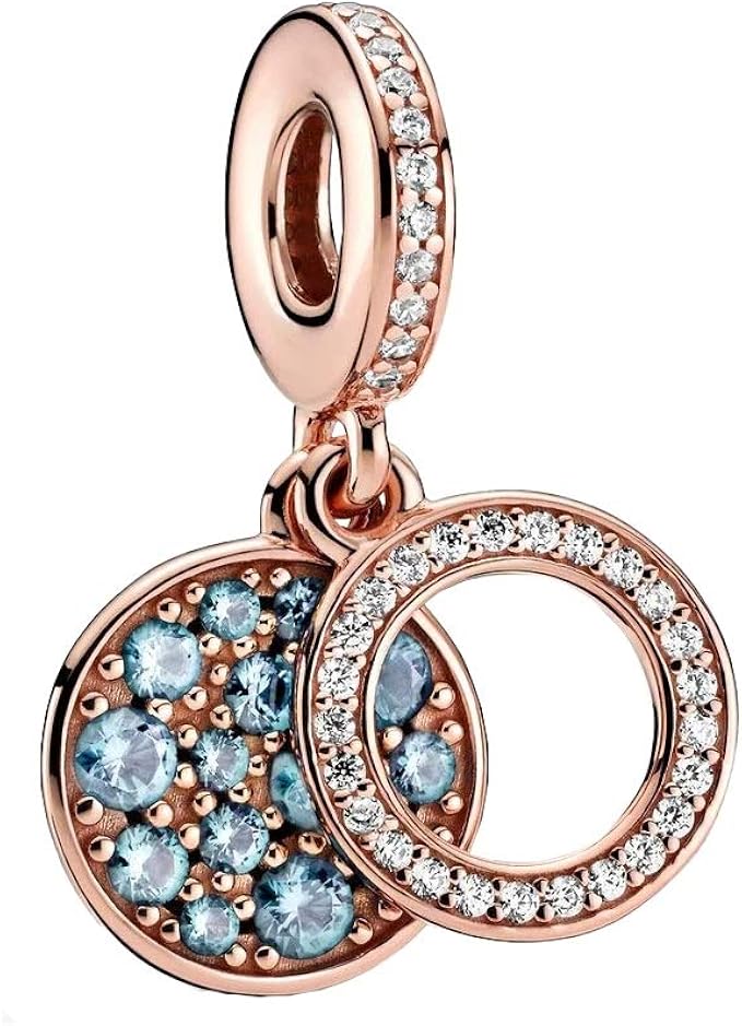 pandora 潘多拉 闪亮圆盘双吊坠饰品 - 789186c0, 金属, 立方氧化锆, 