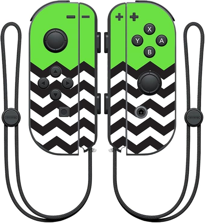 mightyskins 皮肤兼容任天堂 joy-con 控制器包装套贴纸 绿黄色 v 形