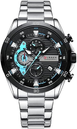 loreo 男式计时手表*多功能石英不锈钢户外运动手表 hombre relojes