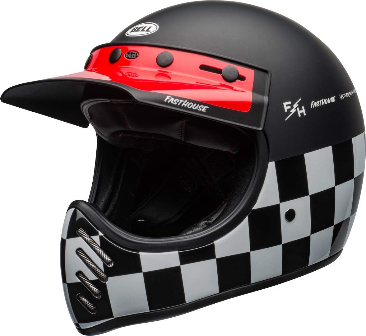 bell helmet moto-3 fasthouse checkers 黑色/白色/红色头盔 l moto3