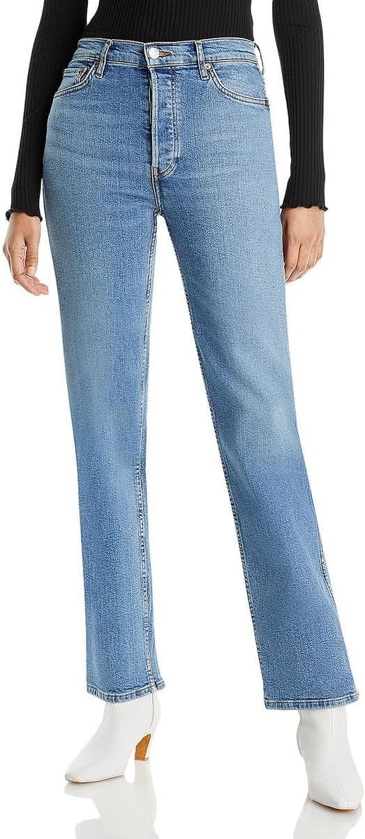 re/done 女式 90 年代高腰宽松牛仔裤 rio fade 蓝色