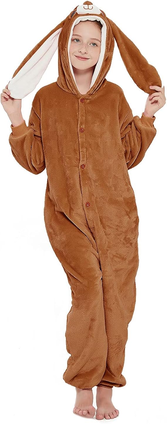 abenca 复活节儿童兔子连体衣兔子睡衣女孩卡通连体动物万圣节圣诞节