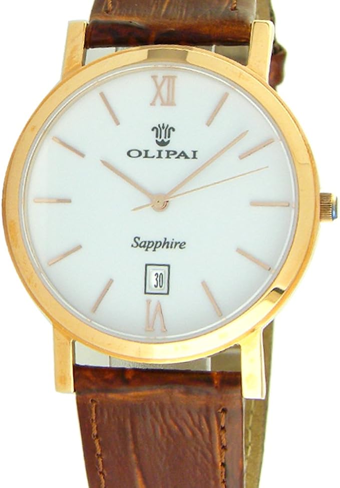 olipai欧力派手表石英男表玫瑰金壳白面jt9031rgw